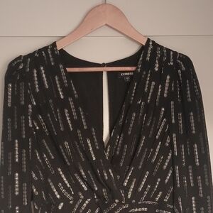 Express Black Dress with Silver Sequins